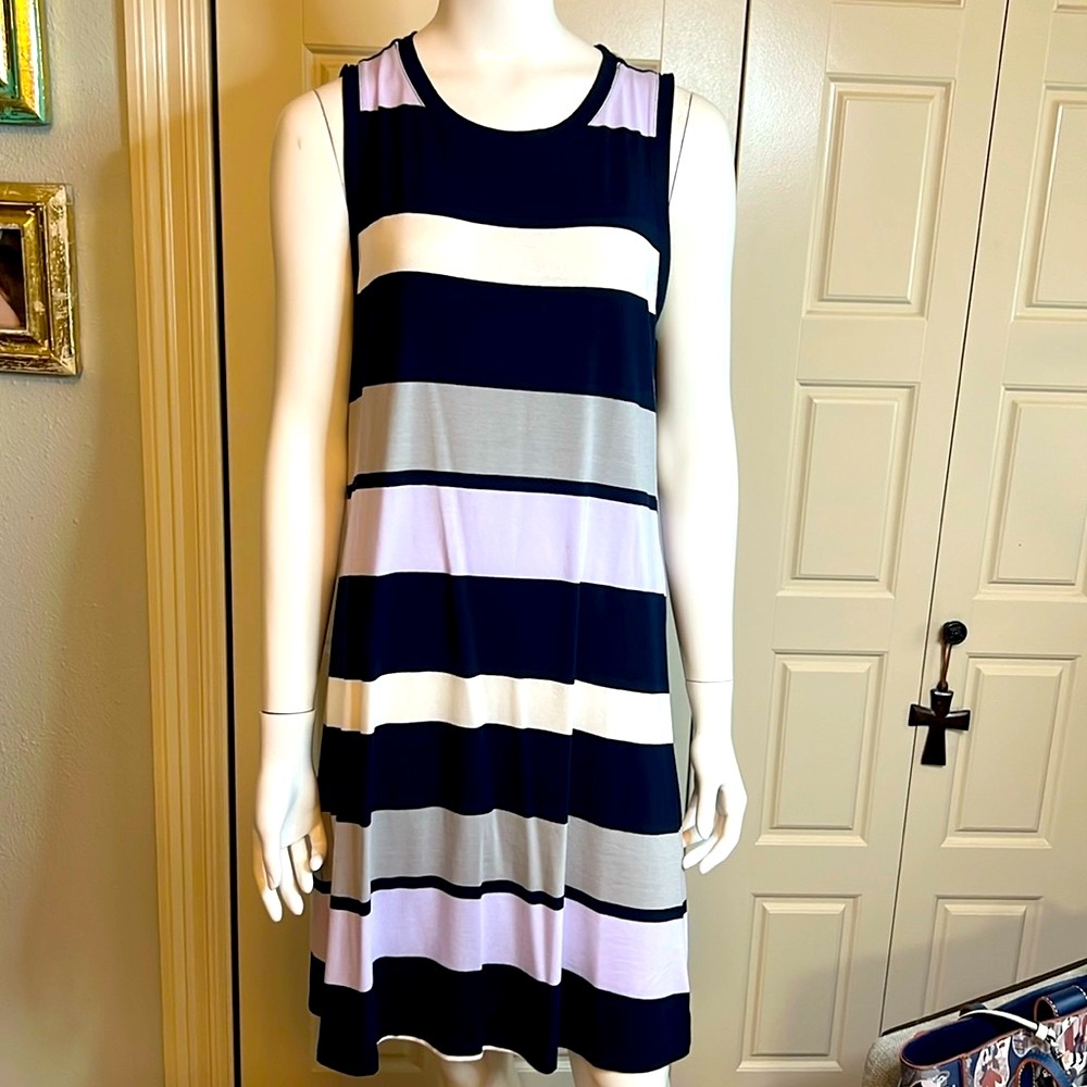 LOFT Striped Dress Large #ZZ
